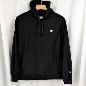 Champion Reverse Weave Black Hooded Sweatshirt 2XL
